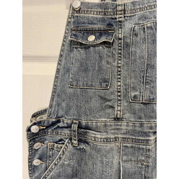 Pilcro Anthropologie The Lex Denim Jean Bib Overalls Camo Animal NEW Womens 27 - Picture 6 of 11